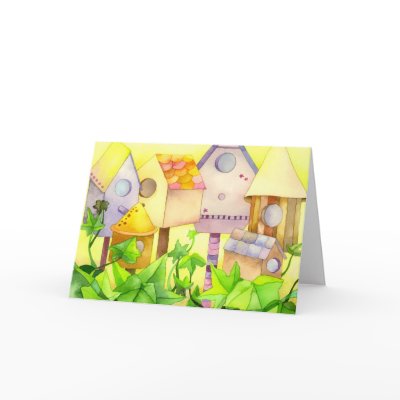 Bird Houses Change of Address Announcement Cards by daphne1024