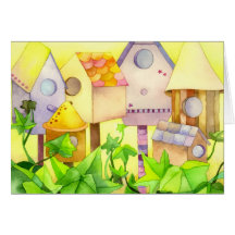 Bird Houses: Congratulations on New Home Card