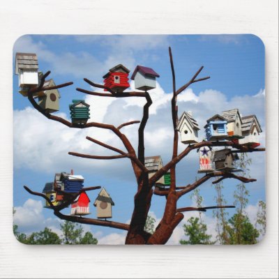 Bird Houses Mouse Pad by birdersue