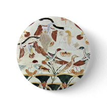 Bird Hunting Detail By Maler Der Grabkammer Des Na Pinback Button