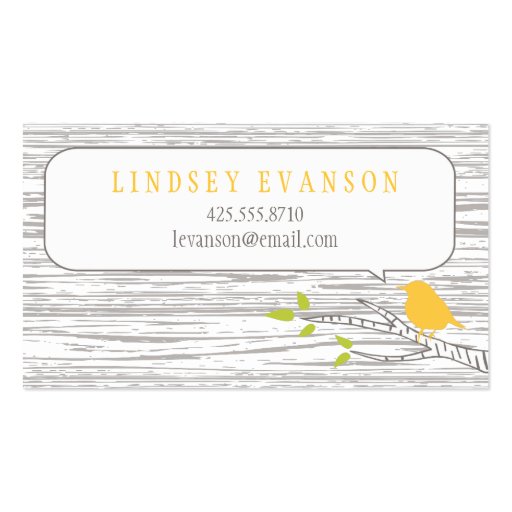 Bird in a Birch Tree Calling Card Business Card Template (front side)