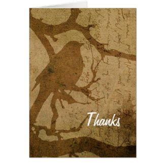 Bird in A Branch, Thanks Greeting Card