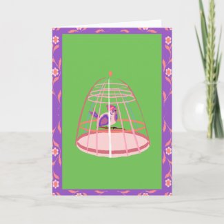 bird in a cage card