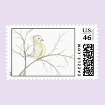 Bird in a Tree Postage Stamp stamps