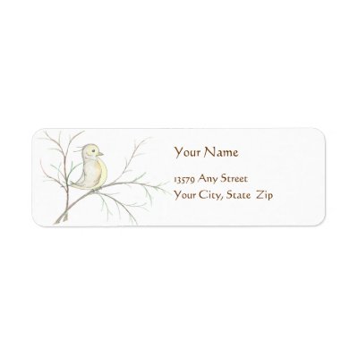 Bird in a Tree Return Address Label by jmarkafghans