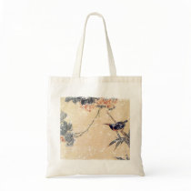 Bird in Bamboo Tote Bags