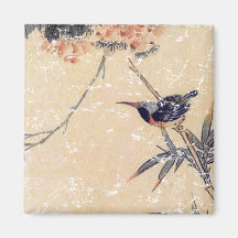 Bird in Bamboo Fridge Magnet