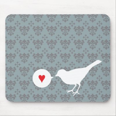 Bird in Love mousepad by cavity