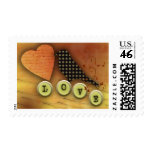 Bird in love stamp