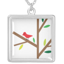 Bird in Tree Pendant Necklace necklaces