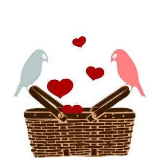 bird love hearts shirt