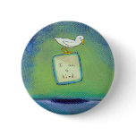 Bird lover art fun unique painting about identity pinback button