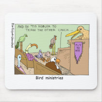 Bird Ministries Funny Religion Cartoon Gifts Tees mousepads