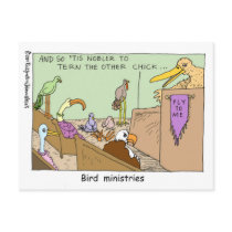 Bird Ministries Funny Religion Cartoon Gifts Tees postcards