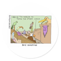 Bird Ministries Funny Religion Cartoon Gifts Tees Stickers