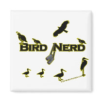 Bird Nerd Silhouette Fridge Magnets