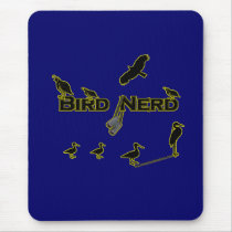 Bird Nerd Silhouette Mousepads