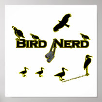 Bird Nerd Silhouette Poster