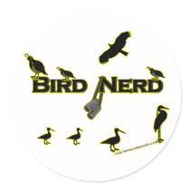Bird Nerd Silhouette Stickers
