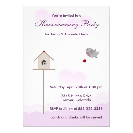 Bird Nest Housewarming Party Invitations