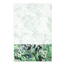 BIRD NEST ,white green Custom Stationery