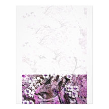 BIRD NEST ,white violet pink purple Letterhead Design
