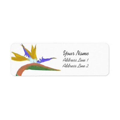 Bird Of Paradise Avery Return Address Label by slvr0drgn