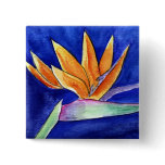 Bird of Paradise Flower Art Button or Pin