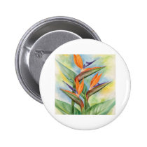 Bird Of Paradise Flower Art - Multi buttons