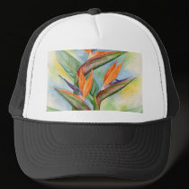 Bird Of Paradise Flower Art - Multi hats