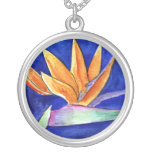 Bird of Paradise Flower Art Necklace Pendant