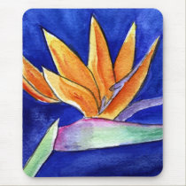 Bird of Paradise Flower Artwork Painting Mousepad mousepads