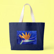 Bird of Paradise Flower Artwork Painting Tote Bag