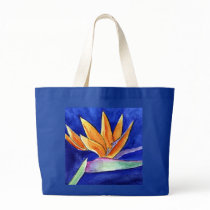 Bird of Paradise Flower Artwork Painting Tote Bag