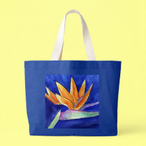 Bird of Paradise Flower Artwork Painting Tote Bag bags