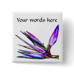 Bird of Paradise Flower (Colored Foil Effect) Pinback Button