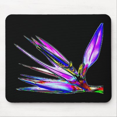Bird of Paradise Flower (Colored Foil Effect) Mouse Pad by Rosies_Posies