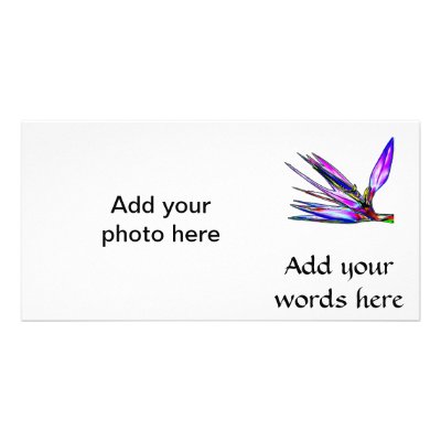 Bird of Paradise Flower (Colored Foil Effect) Customized Photo Card by Rosies_Posies