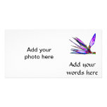 Bird of Paradise Flower (Colored Foil Effect) Customized Photo Card