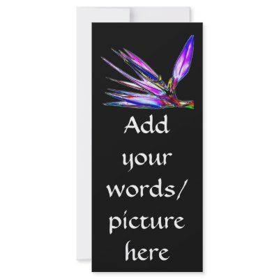 Bird of Paradise Flower (Colored Foil Effect) Custom Rack Cards by Rosies_Posies