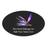Bird of Paradise Flower (Colored Foil Effect) Oval Sticker