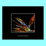 Bird of Paradise Flower Poster (Chrome Effect) posters