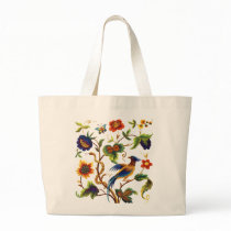 Bird of Paradise Jacobean Embroidery Bag