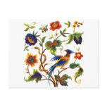 Bird of Paradise Jacobean Embroidery Postcard