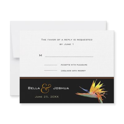 Bird of Paradise RSVP Personalized Invites