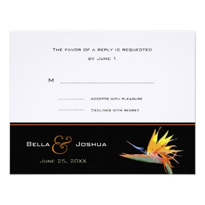 Bird of Paradise RSVP Personalized Invites