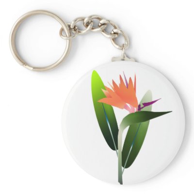 Bird of Paradise Silk Screen Keychains by ElainePlesser