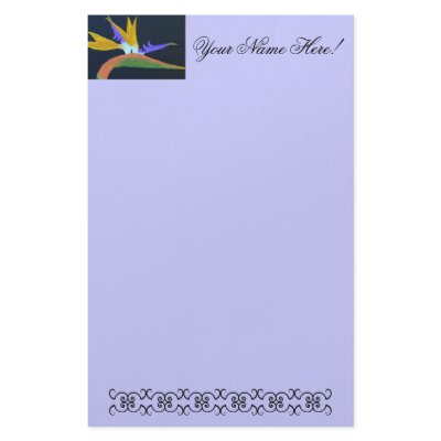 Bird Of Paradise Stationary Personalized Stationery by slvr0drgn