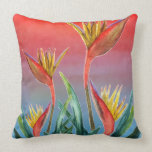 Bird of Paradise troical floral pillow pillows