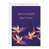 Bird-of Paradise Tropical Floral Invitation by windyone Bird-of Paradise Tropical Floral Invitation
